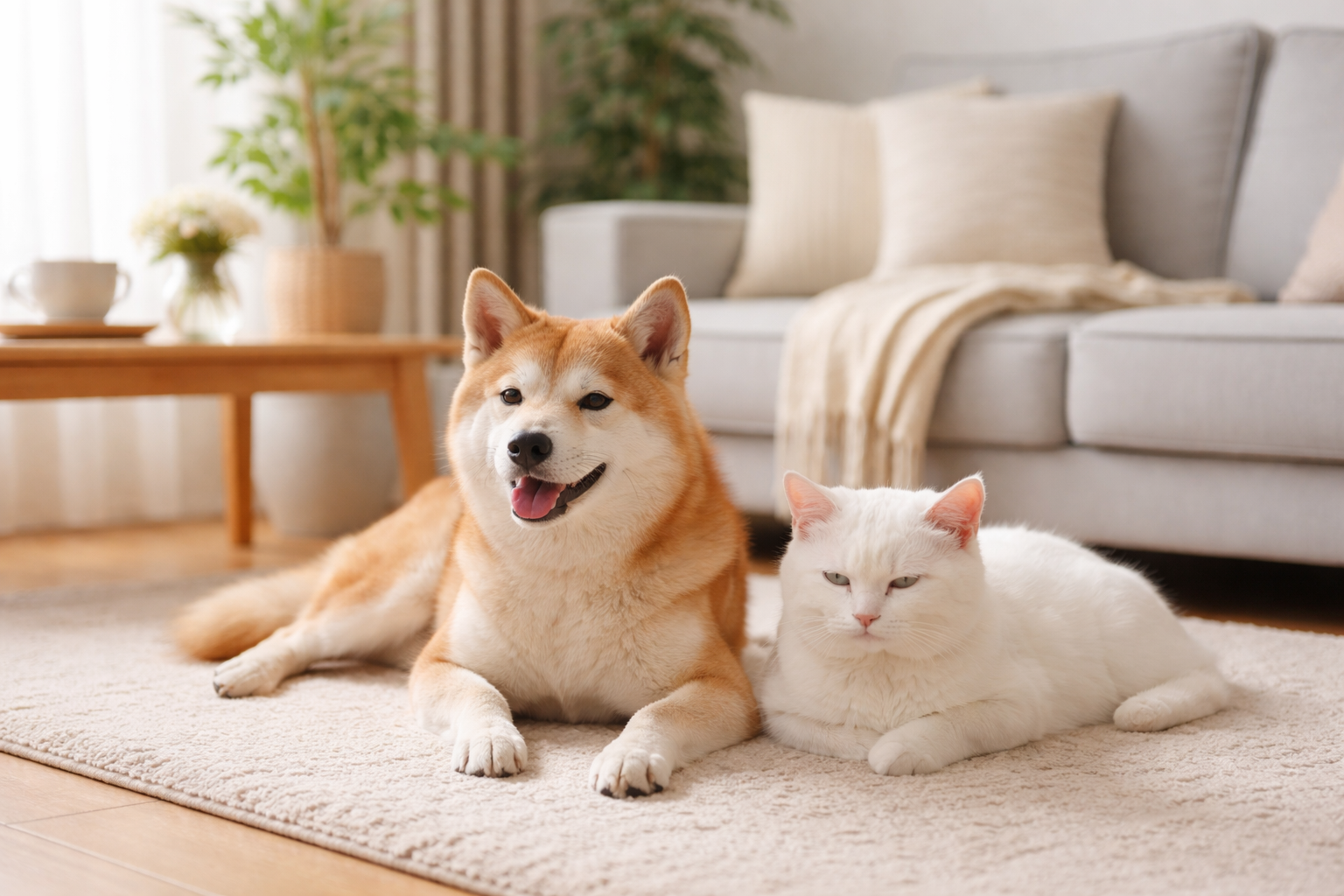 シニア犬猫の腸活をやさしく支えるイメージ